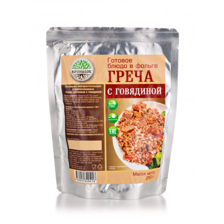 Греча с говядиной "Кронидов" халяль 250 гр.